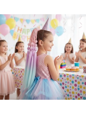 Bn Düz Salaş Örgülü Simli Lastikli At Kuyruğu / ACM25