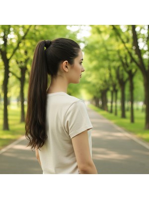 Bağlamalı Düz At Kuyruğu / Kahve