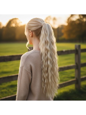 Bağlamalı Kabarık Daalı At Kuyruğu / Balköpüğü Platin Röfleli