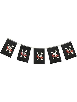 Korsan Partisi Korsan Logo Baskılı Flama Süs Afiş Süsleme 8 Li