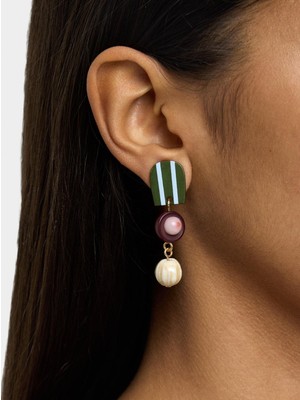 Parfois Seramik Çizgili Küpe