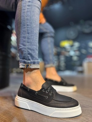 Colezium Yüksek Taban Günlük Ayakkabı Siyah (Beyaz Taban)