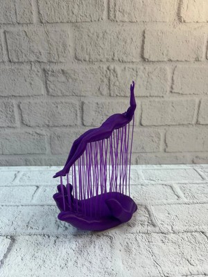 Alemdar Pazarlama 3D El Insan Figürü Mor Modern Sanatsal Dekoratif Biblo 12X18 cm