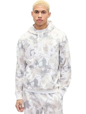 Gap 821645 Kamuflaj Logo Erkek Kapüşonlu Sweatshirt