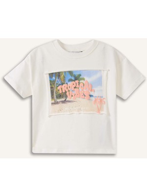 DeFacto Oversize Palmiye Desenli Kısa Kollu Tişört Erkek Bebek H3511A526HS