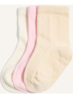 DeFacto 3lü Pamuklu Uzun Çorap Kız BEBEK H6684A5NS
