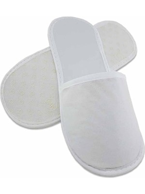 Delixa 50 Çift Kaymaz Taban Biyeli Tela Otel Terliği Kullanımlık Kullan