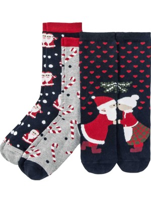 Delixa 3'lü Tatlı Noel Çorapları, Noel Baba, Anne, Şekeri, Yıl Hediyesi, Cristmas Hediyesi, Sevdiklerinize