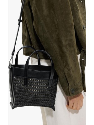 Parfois Kadın Çapraz Askılı Hasır Efektli Tote Çanta