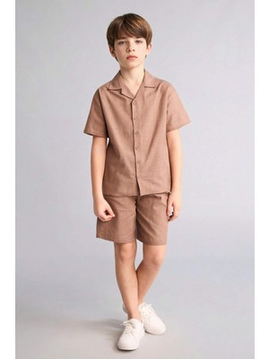 DeFacto Regular Fit Dokulu Şort Erkek Çocuk H3048A826HS