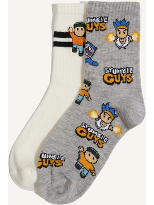 DeFacto Stumble Guys 2li Pamuklu Uzun Çorap Erkek ÇOCUK G2802A8NS