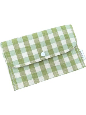 Delixa Pötikareli Keten Yıkanabilir Çıtçıt Detaylı Kadınlar Için Ped Kesesi,mini Makyaj Çantası,cüzdan (Açı