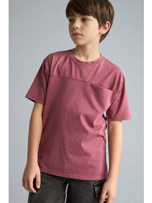 DeFacto %100 Pamuk New Regular Fit Bisiklet Yaka Kısa Kollu Tişört Erkek Çocuk G9417A826SM
