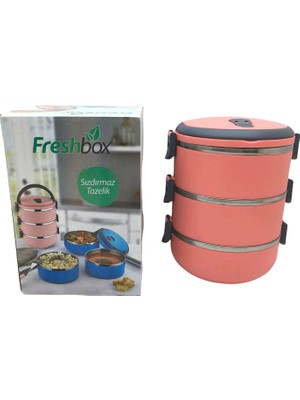 Esranın Dünyası Koyu Pembe 3lü Sefer Tası Saklama Kabı 1.8lt (4887)
