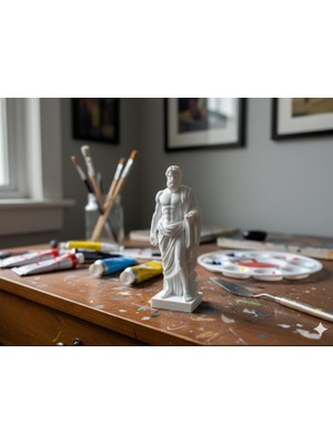 Delixa Housetrend Dekoratif Biblo Figür, Yunan Tanrı – Figürin , Mini Masa Süsü, , Ev Dekorasyon Greek God