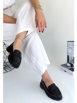 Freedom Storee Narli Siyah Cilt Oxford Ayakkabı