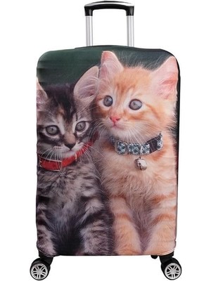 Delixa Bagacar Kediler Büyük Boy Valiz Için Valiz Kılıfı