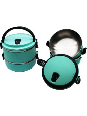 Esranın Dünyası Turkuaz 2li Sefer Tası Saklama Kabı 1.2lt (4887)