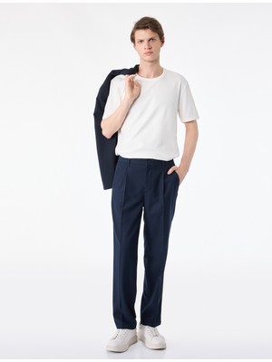 Koton Kısa Kollu Biyeli Pamuklu Tok Kumaş Bisiklet Yaka Slim Fit Tişört