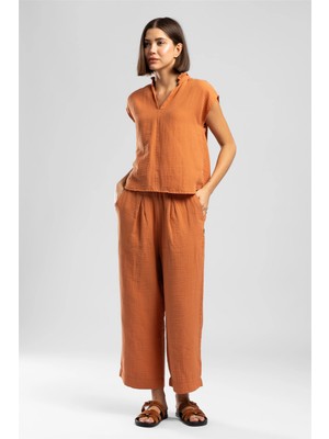Lee Cooper Patty Kadın Crop Pantolon Kahverengi