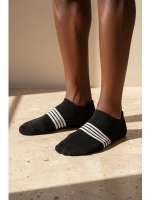 Bony Socks Erkek Şeritli Step Çorap Siyah