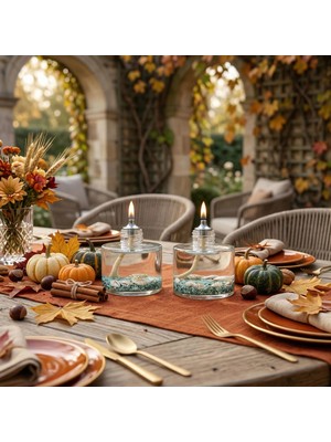 Imperiums Ocean Green Cylinder Dekoratif Kandil Mum 2'li Set