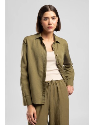 Lee Cooper Hadden Kadın Uzun Kol Gömlek Yeşil