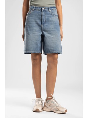 Lee Cooper Oma Kadın Jean Şort Mavi