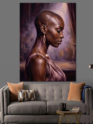 Karizma Tablo Kısa Saçlı Güçlü Kadın Portresi Dekoratif Kanvas - Mdf Ahşap Tablo