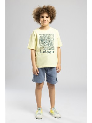Lee Cooper Dragon Erkek Çocuk Baskılı Bisiklet Yaka T-Shirt Sarı
