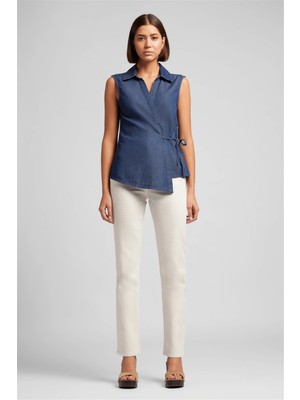 Lee Cooper New Kadın High Rise Straight Fit Jean Pantolon Beyaz