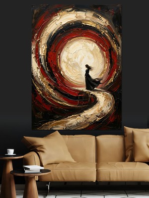 Karizma Tablo Karanlık Yolda Yürüyen Mistik Silüet Dekoratif Kanvas - Mdf Ahşap Tablo