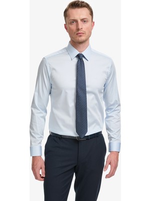 Pierre Cardin Erkek Açık Mavi Slim Fit Uzun Kollu Basic Gömlek 50325162-VR003