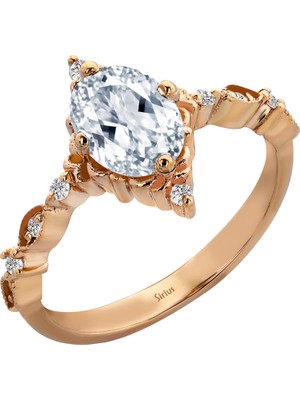 Sirius Pırlanta ve Oval Beyaz Topaz Pri Helione Yüzük 0447R0109
