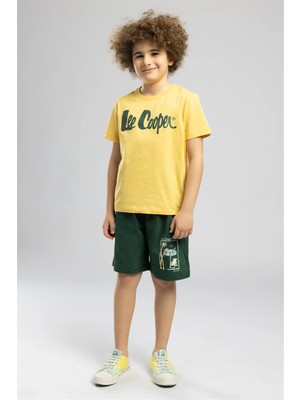 Lee Cooper Caleb Erkek Çocuk %100 Pamuk Şort Yeşil