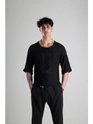 Cocopelli Etnik Desenli Siyah T-Shirt COC3059