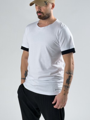 Cocopelli Oversize Siyah Parçalı Beyaz Erkek T-Shirt COC3075