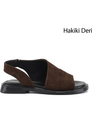 Gönderi(r) Kadın Kahverengi - Taba  Hakiki Deri Sandalet