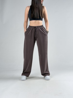 Cocopelli Rahat Kesim Kahverengi Kadın Baggy Pantolon COC3103