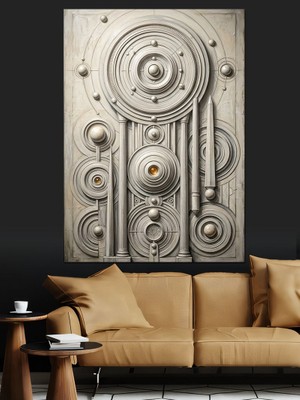 Karizma Tablo Mekanik Çarklar ve Saat Sistemi Dekoratif Kanvas - Mdf Ahşap Tablo