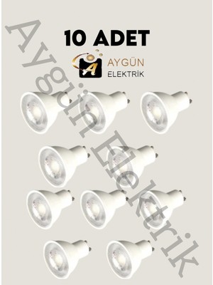 Aygünelektrik Cata CT-4212 Çanak LED Ampul GU10 Duy Beyaz Işık 6400K 10W - 10 Adet