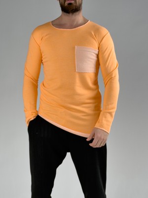 Cocopelli Turuncu Cep Detayı Asimetrik Erkek Sweat COCK0064