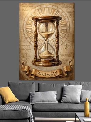 Karizma Tablo Nostaljik Kum Saati ve Zaman Dekoratif Kanvas - Mdf Ahşap Tablo