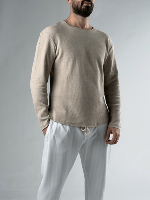Cocopelli Erkek Kahve Pis Yaka Triko Sweat COCK0087