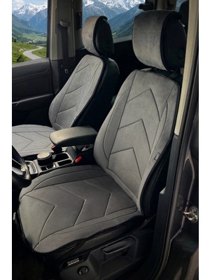 Lugmo Tay Tüyü Oto Koltuk Kılıf Minder Ön 2 Li Set Terletmez Astarlı Füme