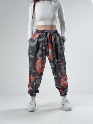 Cocopelli Siyah Dragon Kadın Pileli Jogger COCK0073