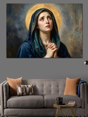 Karizma Tablo Dua Eden Mistik Meryem Ana Dekoratif Kanvas - Mdf Ahşap Tablo