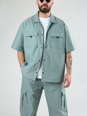 Cocopelli Su Yeşili Oversize Erkek Paraşüt Takım COC3087