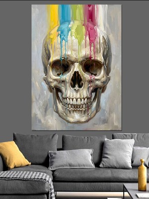 Karizma Tablo Renk Akan Kurukafa Modern Sanat Dekoratif Kanvas - Mdf Ahşap Tablo