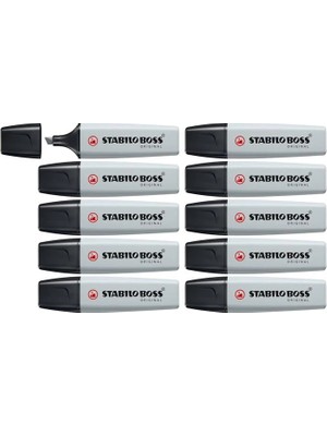 Stabilo Fosforlu Kalem Boss Nature Colors Koyu Gri 10'lu Paket